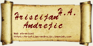 Hristijan Andrejić vizit kartica